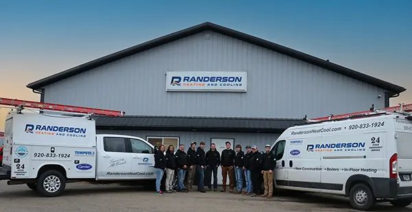 The Randerson Heating & Cooling team and vehicles